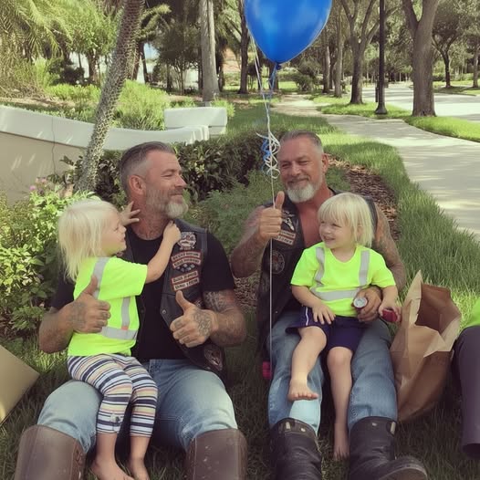 The Biker Found Two Kids Waiting At The Bus Stop With A Note That Said “Please Take Care Of Them”