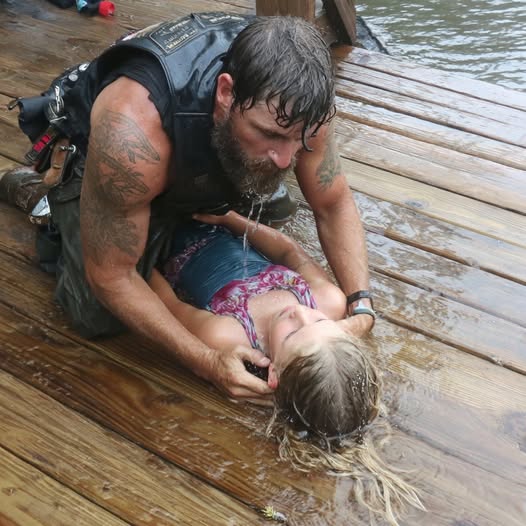 Biker Pulled My Drowning Daughter From The Lake Then Vanished Before I Could Thank Him