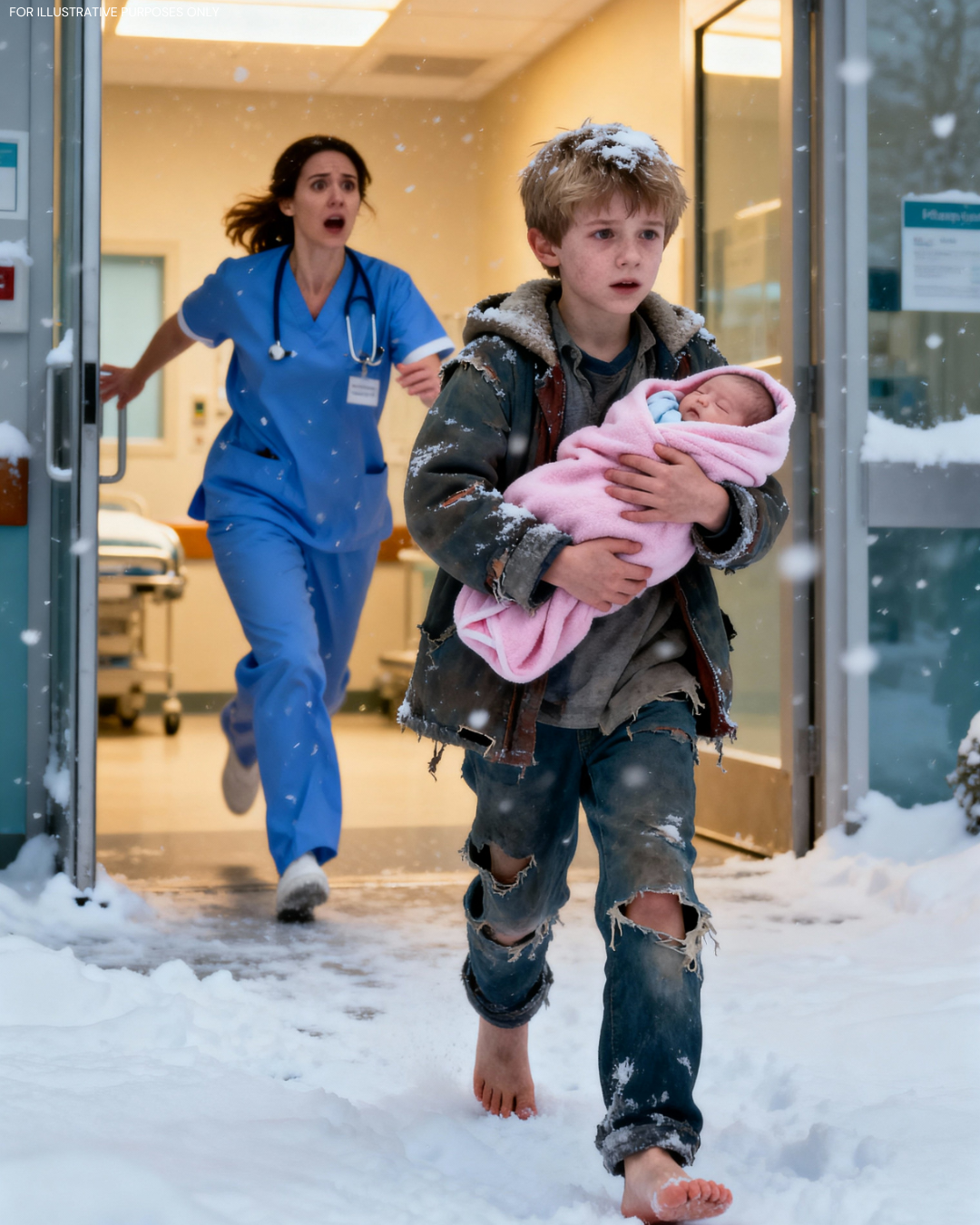 A bruised 7 year old boy walked into the ER carrying his baby sister—and what he said broke hear…