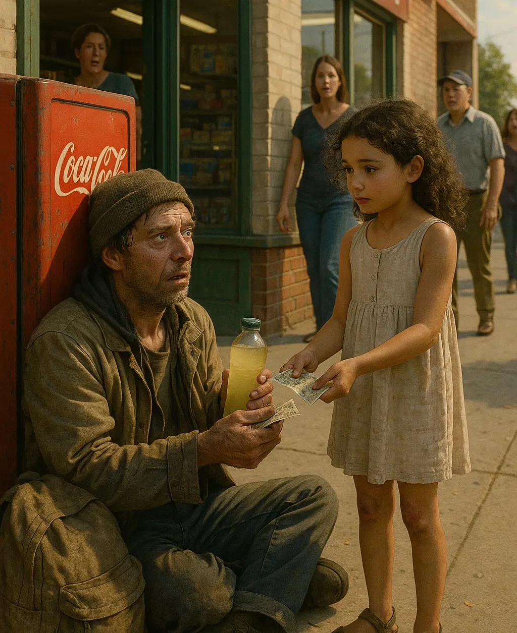 My 7-Year-Old Gave Her Lemonade and Some of Her Savings to a Crying Man Outside the Store — Two Days Later, a Helicopter Landed in Front of Our House